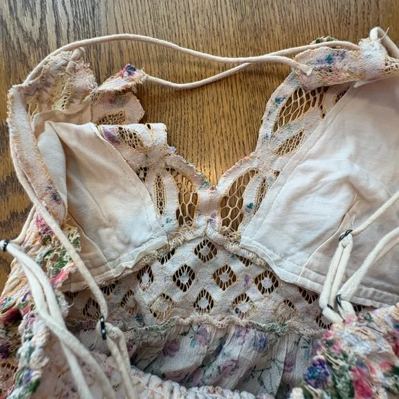 Free People Adella Slip Dress Pink Floral Lace Size S - Picture 10 of 13